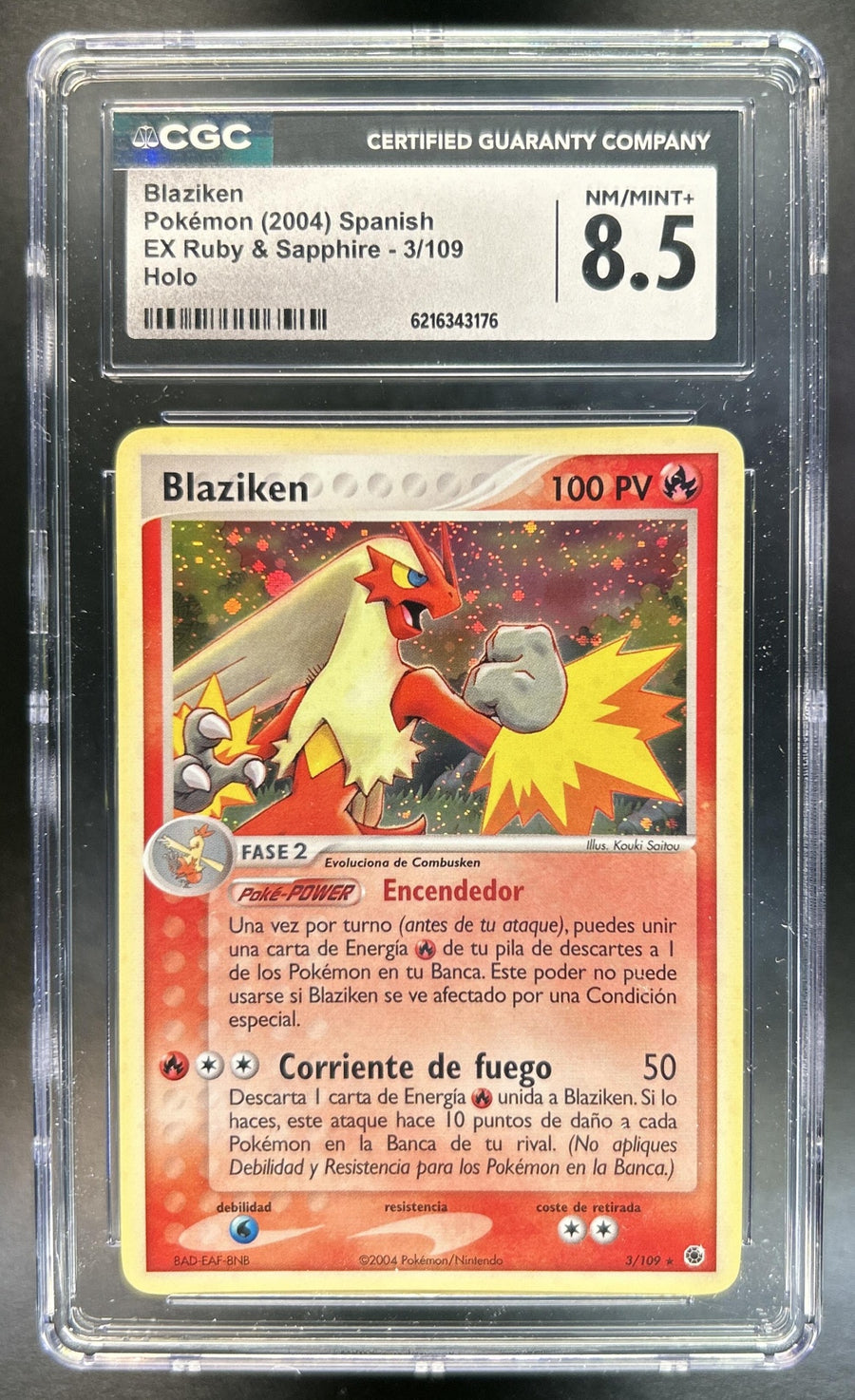 Blaziken EX Ruby & Sapphire #3/109 Reverse Holo CGC 8.5