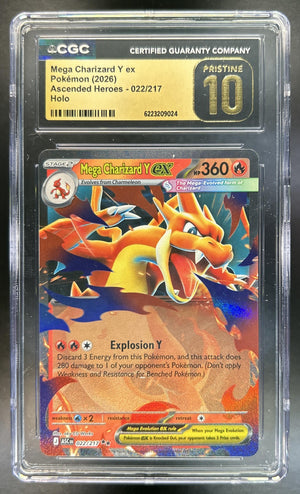 Mega Charizard Y ex Ascended Heroes #022/217 Double Rare CGC Pristine 10