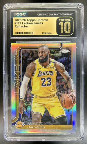 LeBron James 2025-26 Topps Chrome #127 Refractor Lakers CGC 10 *Pop. 1*