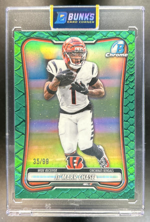 Ja'Marr Chase 2026 Bowman #BCV-20 Chrome NFL Green Reptilian Refractor 35/99 Bengals