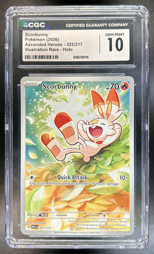 Scorbunny Ascended Heroes #225/217 Illustration Rare CGC 10