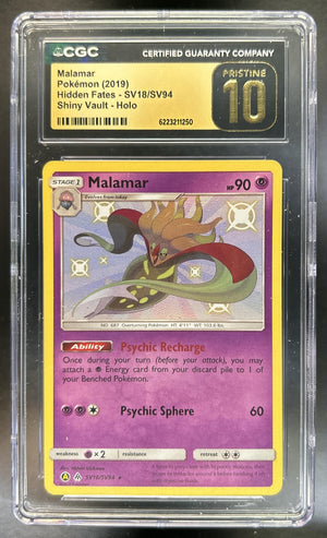 Malamar SM Hidden Fates #SV18/SV94 CGC Pristine 10