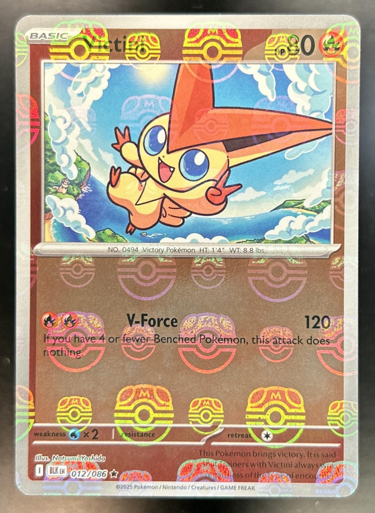 Victini Black Bolt #012/086 Reverse Holo Poke Ball Rare