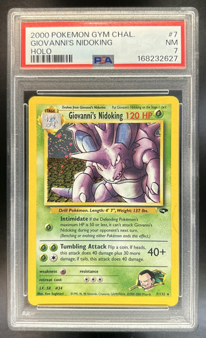 Giovanni's Nidoking Gym Challenge #7/132 PSA 7