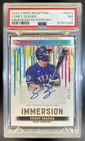 Corey Seager 2024 Topps Inception #IA-CS Immersion Auto 41 Rangers 41/50 PSA 7