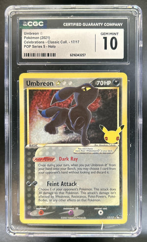 Umbreon Sword & Shield Celebrations #17/17 Classic Collection CGC 10