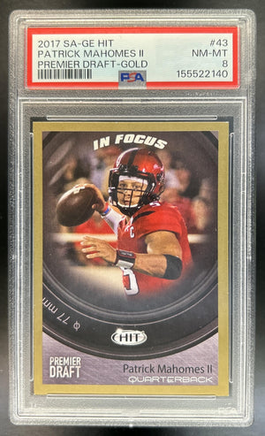 Patrick Mahomes II 2017 SAGE HIT #43 Gold RC PSA 8