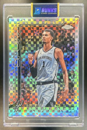 Victor Wembanyama 2025-26 Topps Chrome Update #22 X-Fractor Spurs