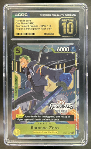 Roronoa Zoro One Piece Day Dallas #OP07-113 Promo CGC Pristine 10