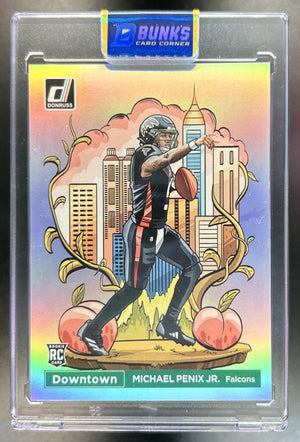 Michael Penix Jr. 2024 Panini Donruss #14 Downtown! SSP RC Falcons