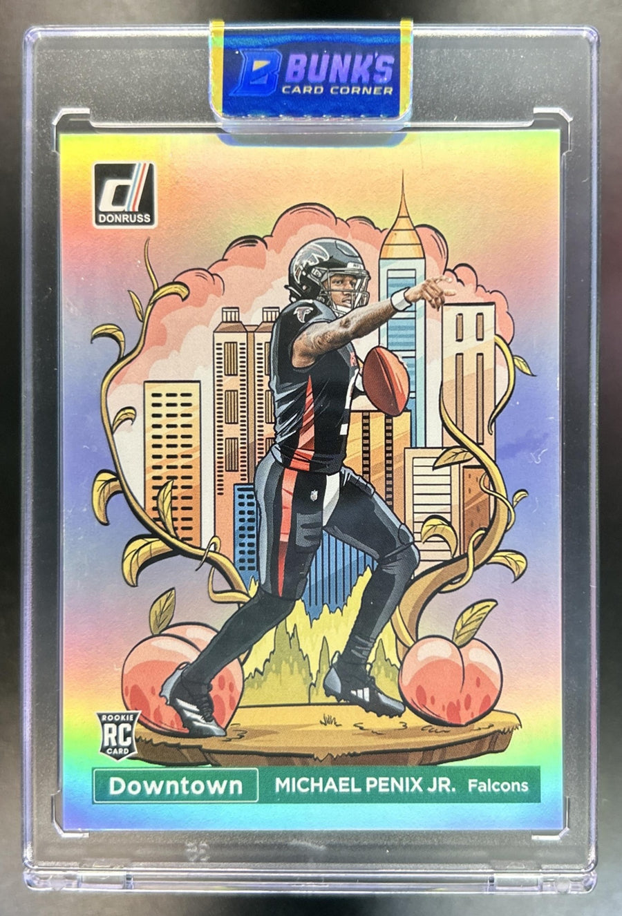 Michael Penix Jr. 2024 Panini Donruss #14 Downtown! SSP RC Falcons