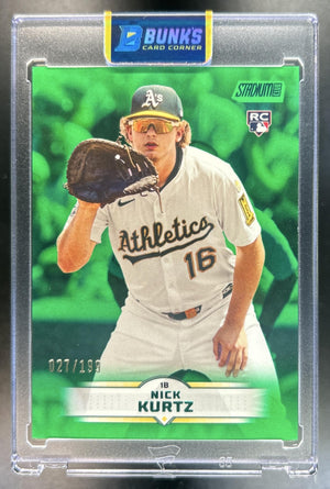 Nick Kurtz 2025 Topps Stadium Club #9 Green Foil 27/199 RC Athletics