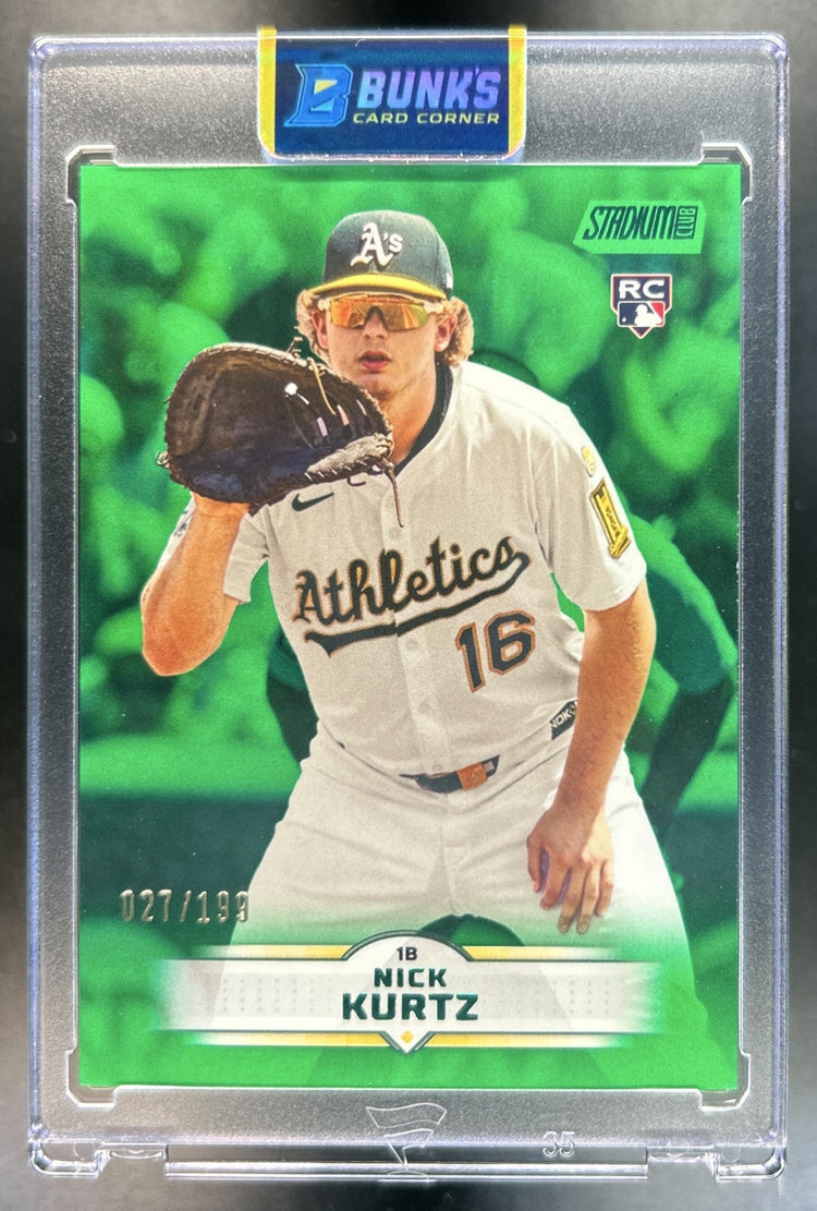 Nick Kurtz 2025 Topps Stadium Club #9 Green Foil 27/199 RC Athletics