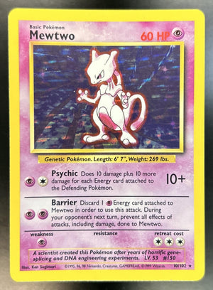 Mewtwo Unlimited #10/102 Set Rare Holo LP