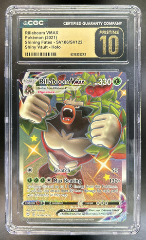 Rillaboom VM Sword & Shield Shining Fates #SV106/SV122 Shiny Vault CGC Pristine 10