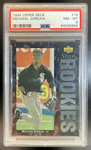 Michael Jordan 1994 Upper Deck #19 - Super Rookie RC White Sox PSA 8