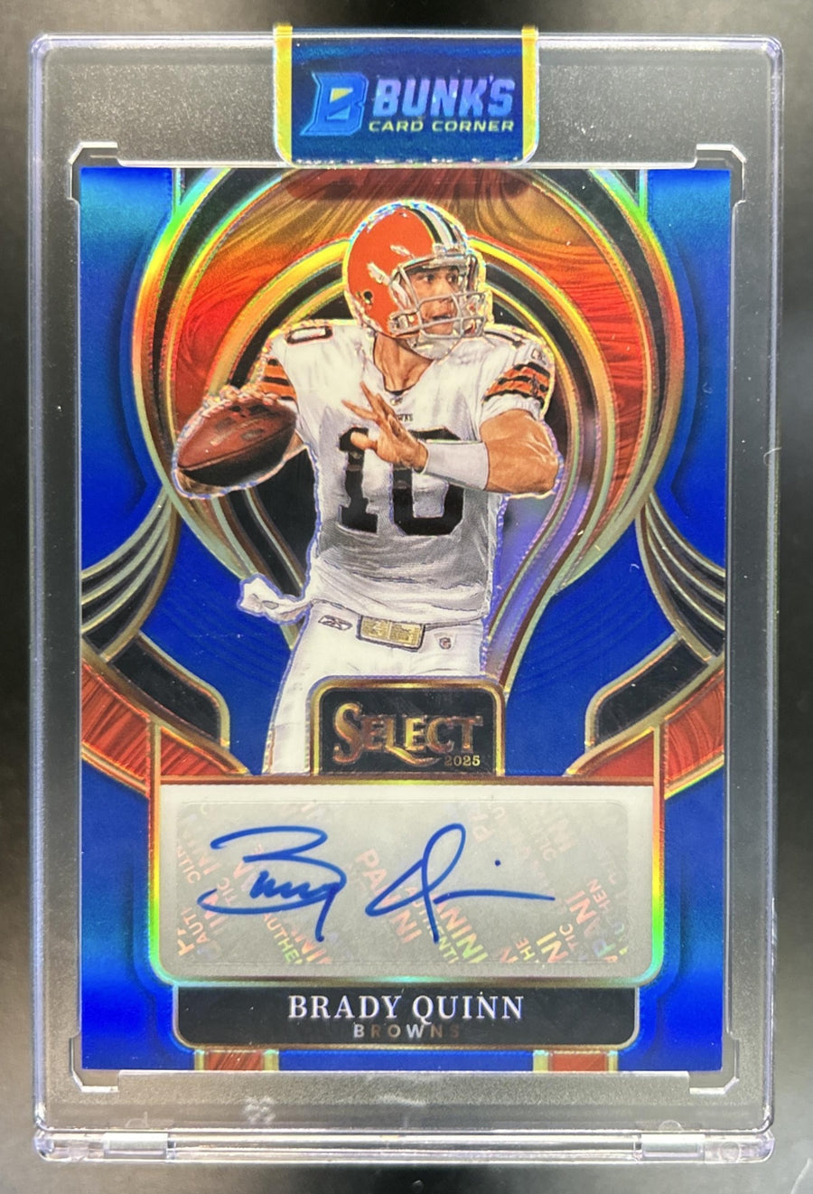Brady Quinn 2025 Panini Select #SIP-BQN Signatures Blue Prizm 87/99 Auto Browns