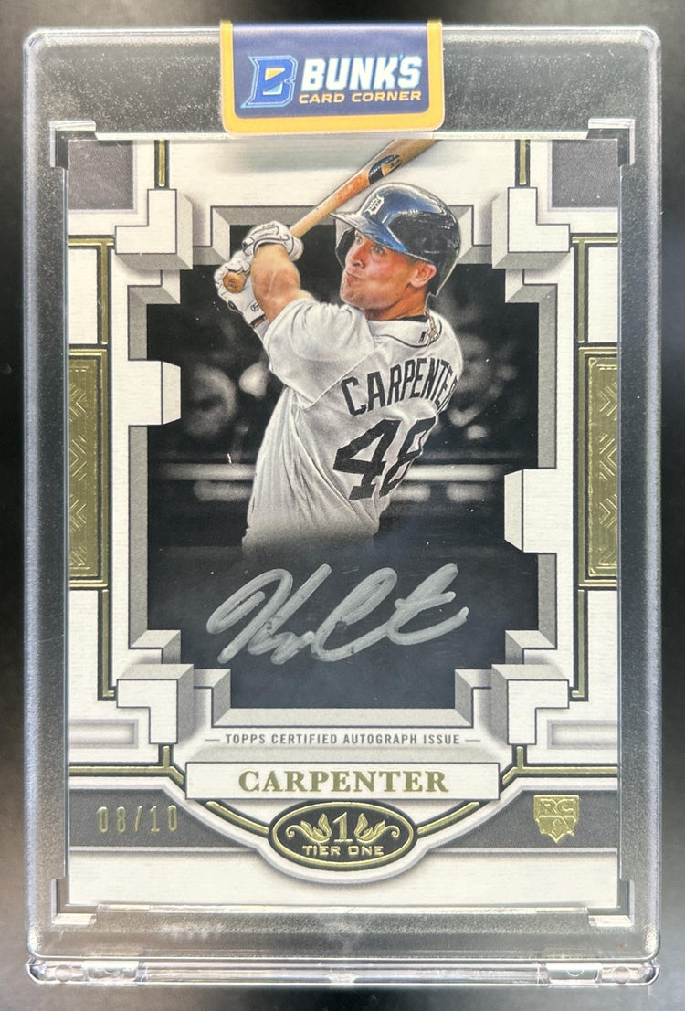 Kerry Carpenter 2023 Topps Tier One #BOA-KC Break Out Auto Silver Ink 8/10 RC Tigers