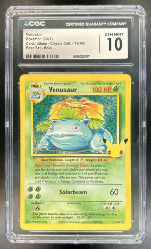 Venusaur Sword & Shield Celebrations #15/102 Classic Collection CGC 10
