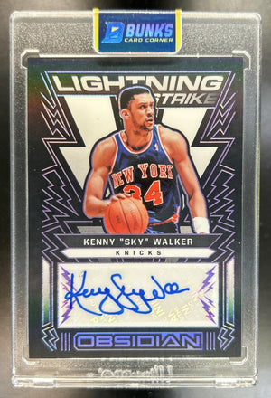 Kenny "Sky" Walker 2021-22 Panini Obsidian #LSS-SKY Lightning Strike Signatures Electric Etch Purple 16/75 Auto Knicks