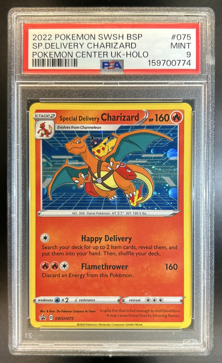 Special Delivery Charizard Pokemon Sword & Shield Black Star Promos #SWSH075 2022 PSA 9
