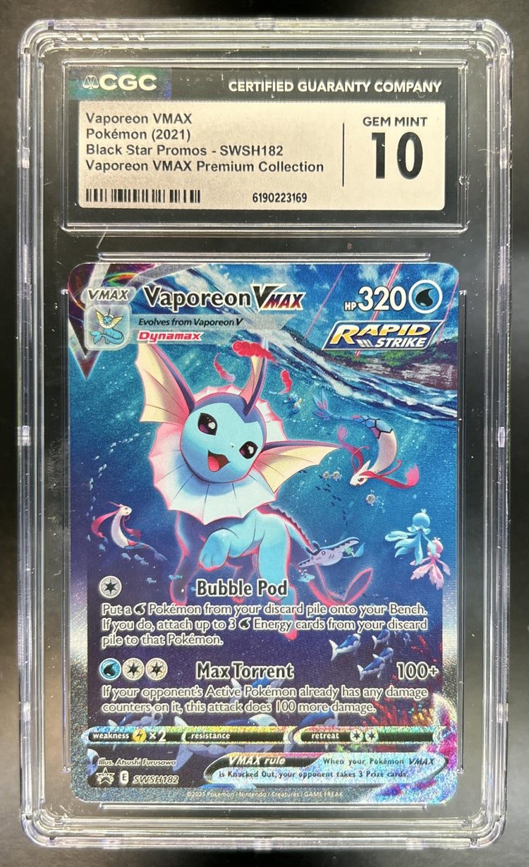Vaporeon VMAX Sword & Shield Black Star Promos #SWSH182 2021 CGC 10