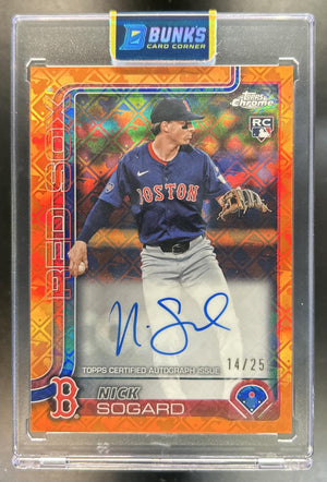 Nick Sogard 2025 Topps Chrome LogoFractor #RA-NSO Rookie Auto RC 14/25 Red Sox
