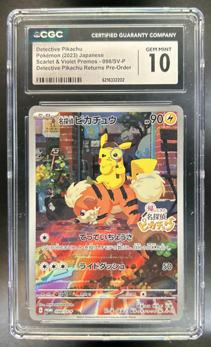 Detective Pikachu SV Black Star Promos JP #098/SV-P 2023 CGC 10