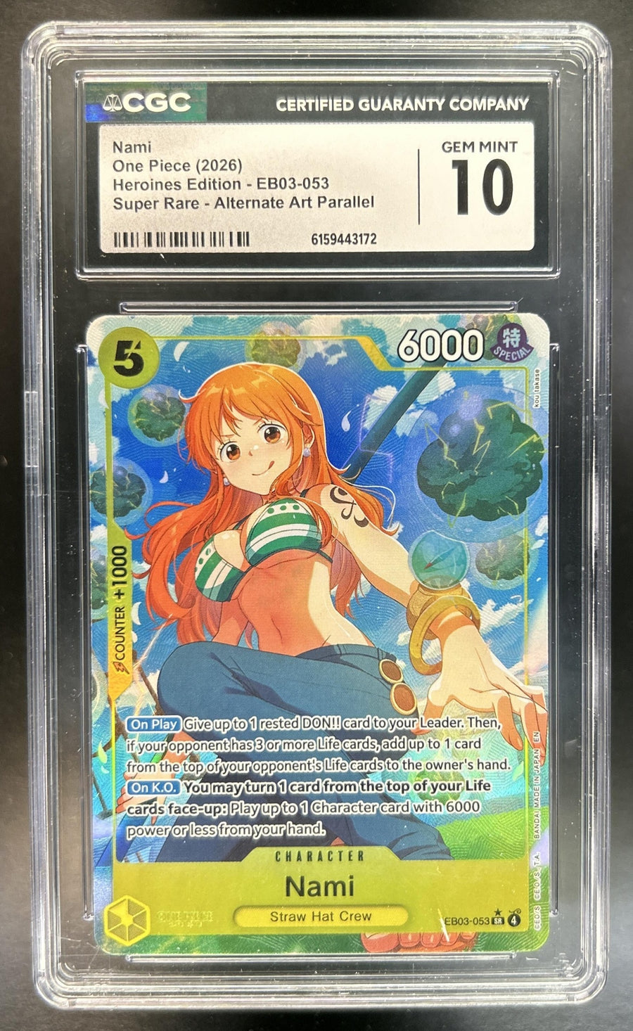 Nami Heroines Edition #EB03-053 Super Rare CGC 10