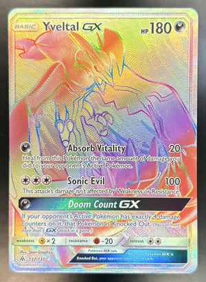 Yveltal GX Sun & Moon Forbidden Light #137/131 Rainbow Rare LP