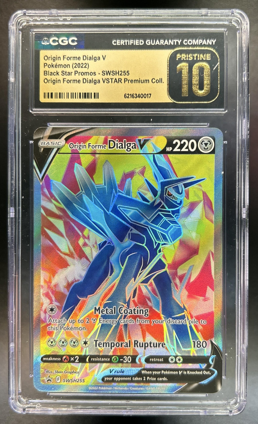 Origin Forme Dialga Pokemon Sword & Shield Black Star Promos #SWSH255 2022 CGC Pristine 10