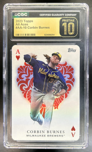 Corbin Burnes 2023 Topps #AA-10 All Aces Brewers CGC Pristine 10