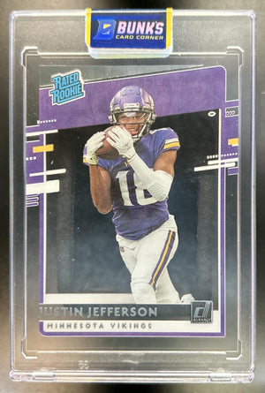 Justin Jefferson 2020 Panini Chronicles #RR-JUJ Clearly Donruss Rated Rookie RC Vikings