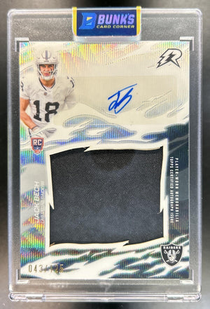 Jack Bech 2025 Topps Resurgence #RRS-JB Rookie Relic Signatures MEM RC Auto 43/125 Raiders
