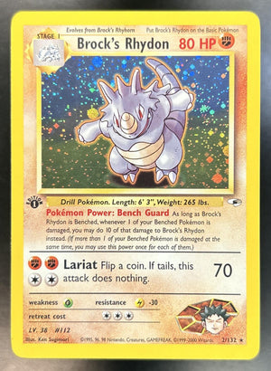 Brock's Rhydon Gym Heroes 1st Edition #2/132 Holo LP