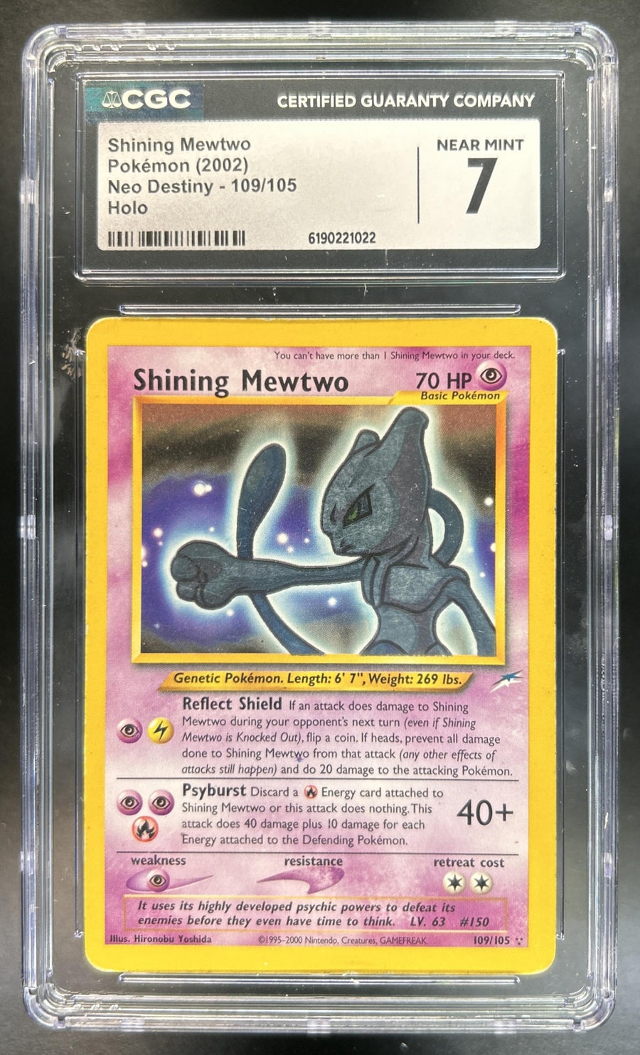 Shining Mewtwo Neo Destiny #109/105 Holo CGC 7