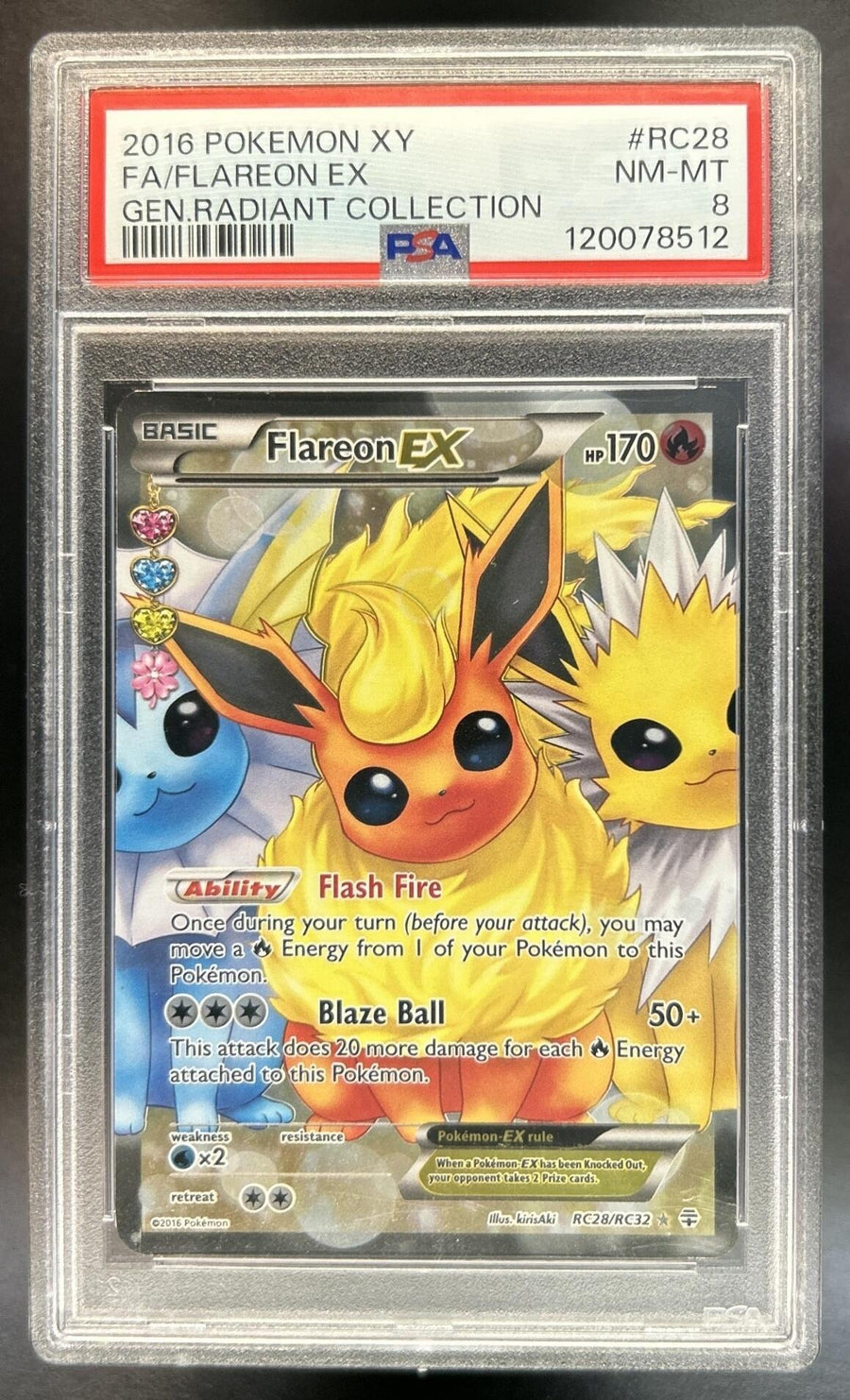 Flareon Generations #RC28/RC32 PSA 8