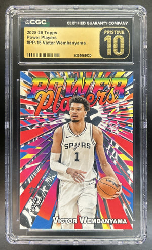 Victor Wembanyama 2025-26 Topps #PP-15 Power Players Spurs CGC Pristine 10
