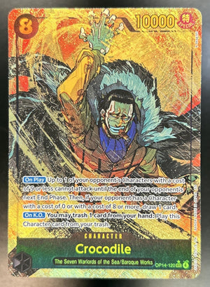 Crocodile Azure Sea's Seven #OP14-120 Secret Rare Alternative Art
