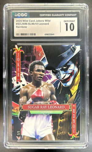 Sugar Ray Leonard 2025 Wild Card Jokers Wild Rainbow CGC 10