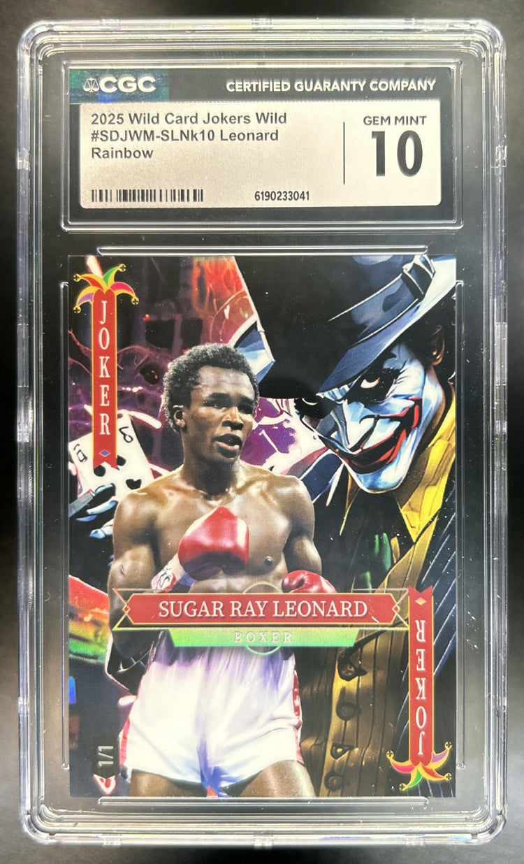 Sugar Ray Leonard 2025 Wild Card Jokers Wild Rainbow CGC 10