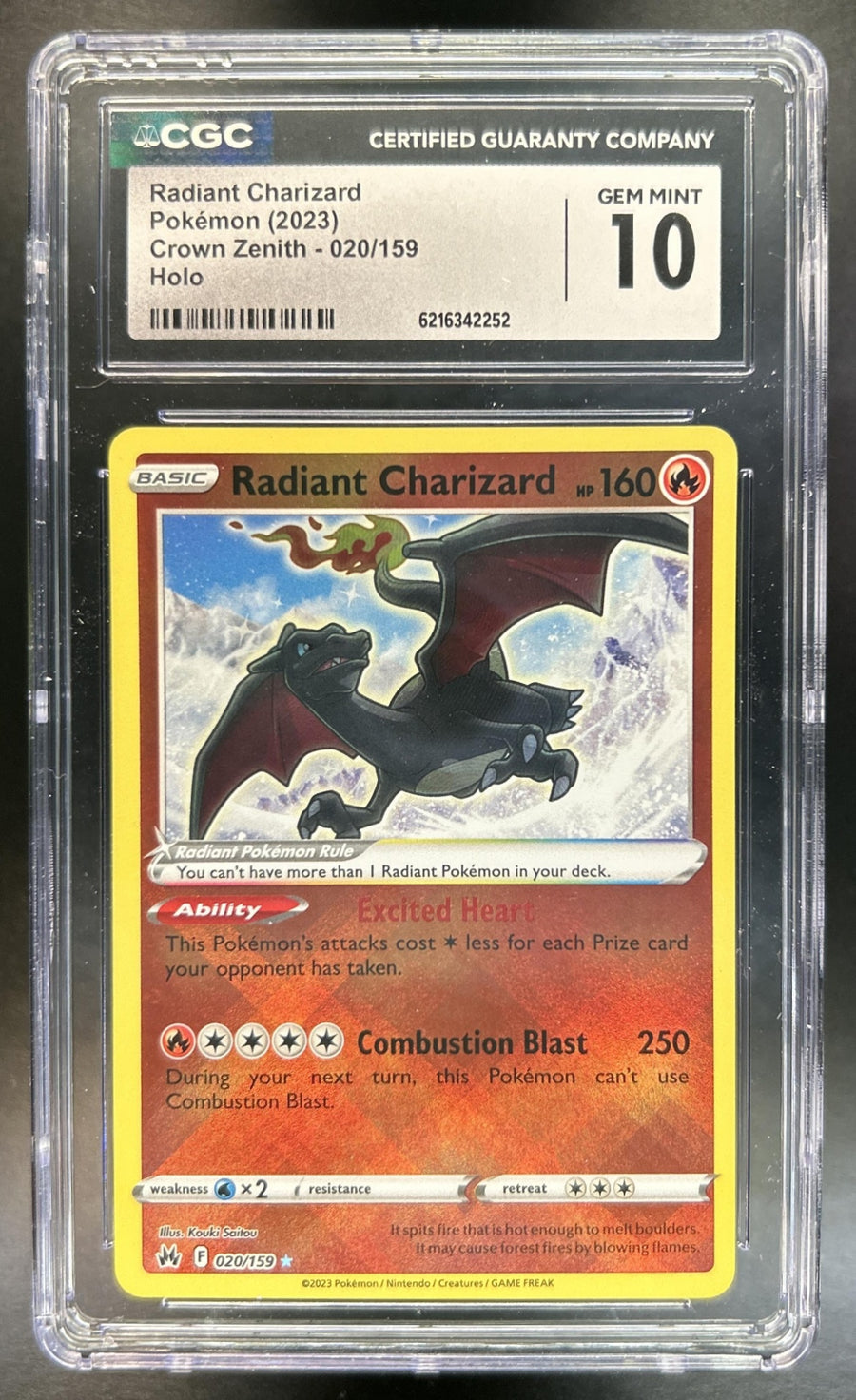 Radiant Charizard Sword & Shield Crown Zenith #020/159 CGC 10