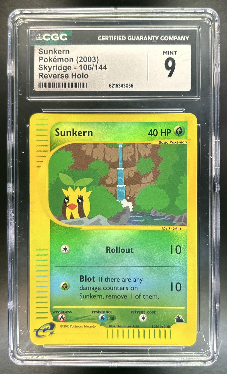 Sunkern Skyridge #106/144 Reverse Holo CGC 9