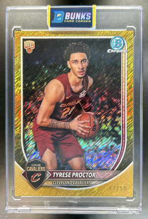 Tyrese Proctor 2025-26 Bowman #BCV-55 Chrome Gold Shimmer 47/50 RC Cavaliers
