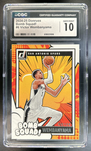 Victor Wembanyama 2024-25 Panini Donruss #6 Bomb Squad Spurs CGC 10