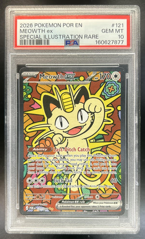 Meowth ex Perfect Order #121/088 Special Illustration Rare PSA 10