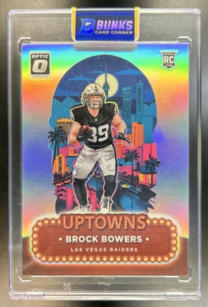 Brock Bowers 2024 Panini Donruss Optic #8 Uptown RC SSP Raiders