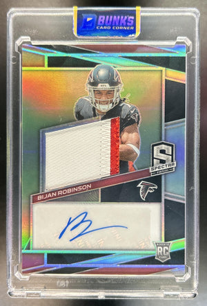 Bijan Robinson 2023 Panini Spectra #203 75 MEM Auto RC Falcons