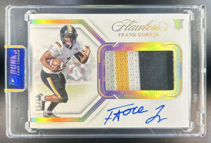 Frank Gore Jr. 2024 Panini National Treasures Collegiate #138 Flawless Rookie Patch Auto Horizontal 5/10 MEM RC