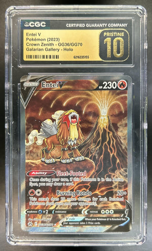 Entei V Sword & Shield Crown Zenith #GG36/GG70 Galarian Gallery CGC Pristine 10